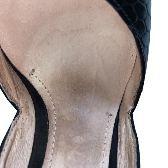 Louise et Cie black leather croc effect heels pointed toe suede size 5.5 - Picture 11 of 14